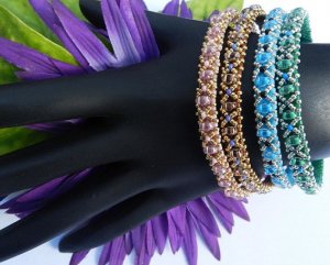 1- Handmade Beaded Naughts and Crosses Bangle
