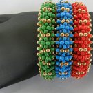1- Handmade Beaded Triple Stack Bracelet