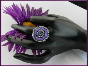 1- Handmade Beaded Hollywood Ring