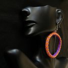 1- Set Handmade Beaded Candy Stripe Earrings