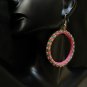 1- Set Handmade Beaded Candy Stripe Earrings