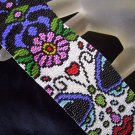 Handmade Beaded Sugar Skull 3- Peyote Bracelet Cuff