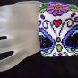 Handmade Beaded Sugar Skull 3- Peyote Bracelet Cuff