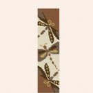 Handmade Coffee and Cream Dragonflies Peyote Bracelet