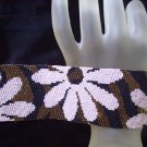 Handmade Crazy Daisy Peyote Bracelet Cuff