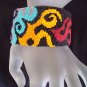 Handmade Beaded Flames Peyote Bracelet Cuff