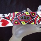 Handmade Beaded Queen of Hearts Peyote Bracelet Cuff