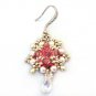 Handmade Beaded Rose Delight Earrings