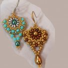 Handmade Beaded Sunflower Earrings