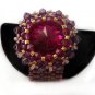 Handmade Beaded Pink Bling Ring
