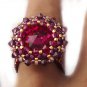Handmade Beaded Pink Bling Ring