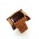 Handmade Beaded Fancy Rectangle Ring