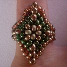 Handmade Beaded Diamond Shaped Ring