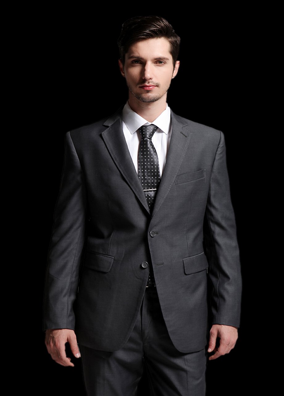 Solid Dark Gray Suit