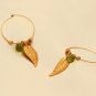 ON SALE Gold Filled Hoop Earrings - Leaf Earrings - Floral Jewelry