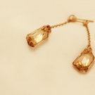 ON SALE Champagne Crystal Asymmetric Earrings - Feminine Jewelry - Casual Jewelry