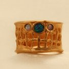 ON SALE Gold Filled & Opal Ring - Gemstone Jewelry  - Lace Pattern - Unique Jewelry