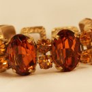 ON SALE Gold & Orange Crystals Bracelet - Colorful Jewelry - Casual Jewelry - Statement Jewelry