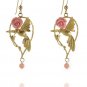 ON SALE Colorful Bird Earrings - Coral Jewelry - Gemstone Jewelry - Elegant Jewelry