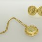 ON SALE Gold Ancient Roman Jewelry Set - Necklace & Earrings