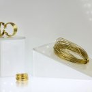 ON SALE Gold Wire Jewelry Set: Bracelet and Earrings and Ring