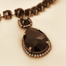 ON SALE Black Crystal Necklace - Elegant Jewelry - Evening Jewelry - Cocktail Jewelry