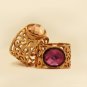 ON SALE Gemstone Gold Lace Ring - Citrine Jewelry - Amethyst Jewelry - Wedding Ring