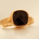 ON SALE Gold Plated Onyx Ring - Gemstone Jewelry - Unisex Ring