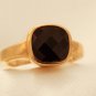 ON SALE Gold Plated Onyx Ring - Gemstone Jewelry - Unisex Ring