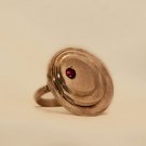 ON SALE Amazing Silver Ring With Red Garnet - Gemstone Jewelry - Circle Jewelry