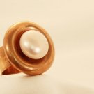 ON SALE Beautiful Gold-Plated Ring With A Pearl - Gemstone Jewelry - Romantic Jewelry