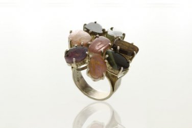 ON SALE Sterling Silver Tourmaline Ring - Colorful Jewelry - Gemstone Jewelry - Elegant Jewelry