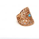 ON SALE Gold Filled Lace Ring With Opal Heart - Gemstone Jewelry - Love Jewelry