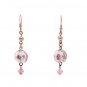 ON SALE Pink Murano Earrings - Glass Jewelry - Crystal Jewelry - Rose Jewelry