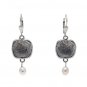 ON SALE Silver Squares Earrings - Elegant Jewelry - Pearl Jewelry - Evening Jewelry