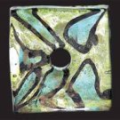 Deluxe Glass Pendant - Square Ice Blue/Silver x 3