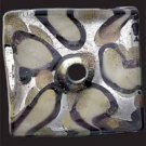 Deluxe Glass Pendant - Square Black/Silver x 3