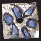 Deluxe Glass Pendant - Square Blue/Silver x 3
