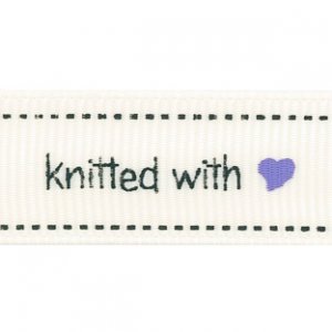 Bertie's Bows Ribbon Grosgrain Knitted with Love 16mm x 25m Roll