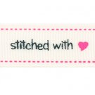 Bertie's Bows Ribbon Grosgrain Stitched with Love 16mm x 25m Roll
