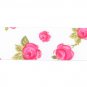 Bertie's Bows Ribbon Grosgrain Rose Print 25mm White 25m Roll