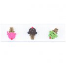 Bertie's Bows Ribbon Grosgrain Ice Cream 16mm White 25m Roll