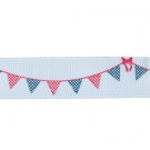 Bertie's Bows Ribbon Grosgrain Bunting Red & Black 16mm x 25m Roll
