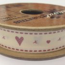 Berisford Mini Reel Natural Charms C13503-1 "Hearts & Kisses" 15mm x 4m