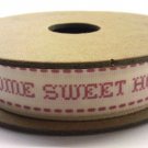 Berisford Mini Reel Natural Charms C13504-1 Red "Home Sweet Home" 15mm x 4m