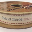 Berisford Mini Reel Natural Charms C13677-1 "Handmade with Love" 15mm x 4m