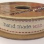 Berisford Mini Reel Natural Charms C13677-1 "Handmade with Love" 15mm x 4m
