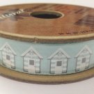 Berisford Mini Reel Natural Charms C13694-2 Blue "Beach Huts" 15mm x 4m