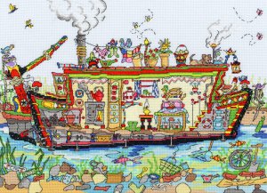 Bothy Threads Cut Thru' Design Cross Stitch Kit  Narrow Boat XCT14