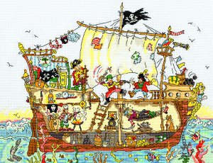 Bothy Threads Cut Thru' Design Cross Stitch Kit  Pirate Ship XCT7